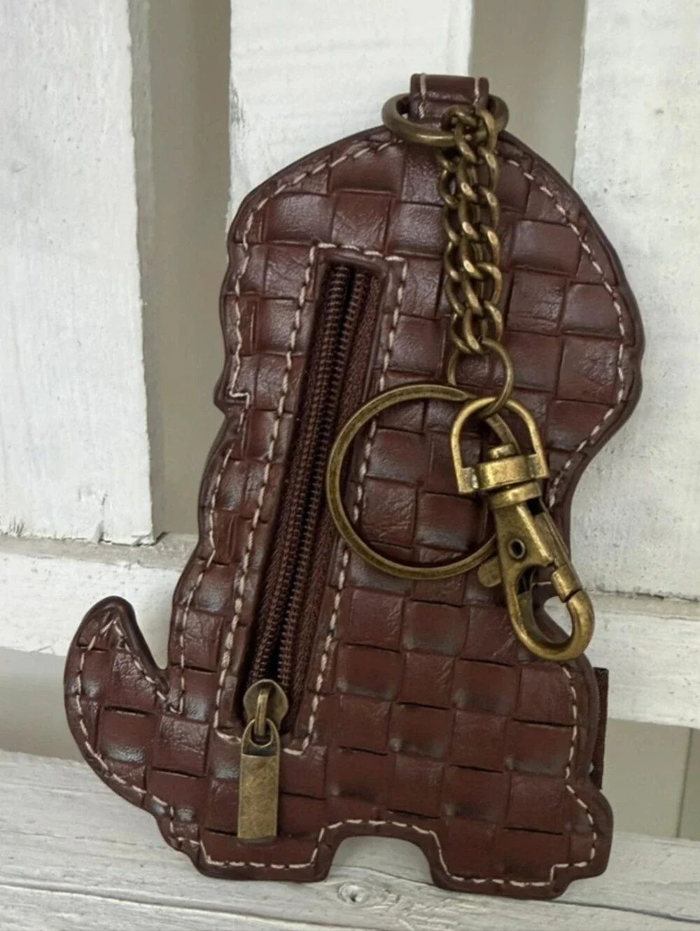 Chala Brown Dog Keychain Coin Wallet
